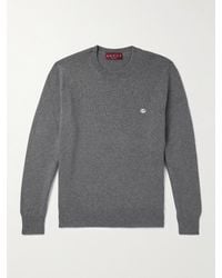 Gucci - Logo-embroidered Wool And Cashmere-blend Sweater - Lyst