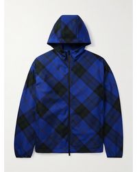 Burberry - Logo-appliqued Checked Twill Hooded Track Jacket - Lyst