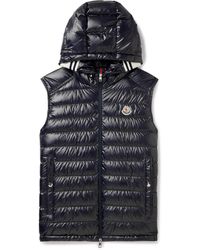 Moncler - Clai Logo-detailed Webbing-trimmed Quilted Shell Hooded Down Gilet - Lyst