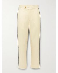 Bode - Player Straight-Leg Bead-Embellished Felted Wool-Blend Twill Trousers - Lyst