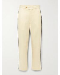 Bode - Player Straight-Leg Bead-Embellished Felted Wool-Blend Twill Trousers - Lyst