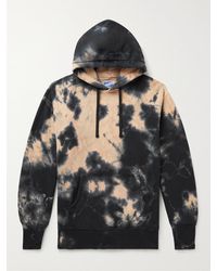 The Real McCoys Tie-dyed Cotton-jersey Hoodie - Black