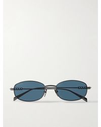 Gucci - Oval-Frame Gunmetal-Tone Sunglasses - Lyst