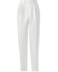 Caruso - Straight-leg Pleated Linen Trousers - Lyst