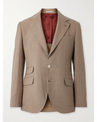 Brunello Cucinelli - Slim-fit Linen Suit Jacket - Lyst