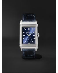 Jaeger-lecoultre - Reverso Tribute Duoface Hand-wound 47mm X 28.3mm Stainless Steel And Leather Watch - Lyst
