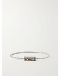 Le Gramme - Le 5g Cable Armband aus gebürstetem recyceltem Sterlingsilber mit Detail aus Titan und 18 Karat Gold - Lyst