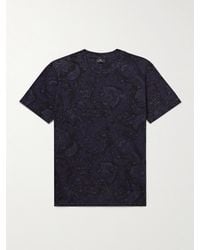 Etro - Logo-embroidered Paisley-print Cotton-jersey T-shirt - Lyst