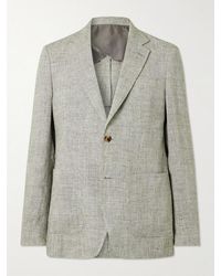 MR P. - Prince Of Wales Checked Linen Suit Jacket - Lyst