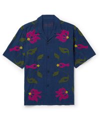 Kardo - Convertible-collar Appliquéd Embroidered Cotton Shirt - Lyst
