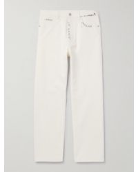 Marni - Straight-leg Logo-embroidered Cotton-drill Trousers - Lyst