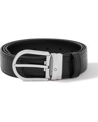 Montblanc - 3.5cm Reversible Croc-effect Leather Belt - Lyst