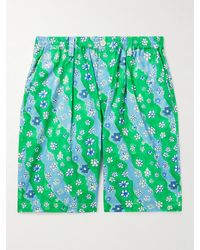 Marni - Straight-leg Floral-print Cotton-poplin Shorts - Lyst