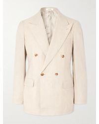 Umit Benan - Richard Double-Breasted Linen And Wool-Blend Suit Jacket - Lyst
