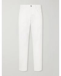 Canali - Straight-Leg Cotton-Twill Trousers - Lyst