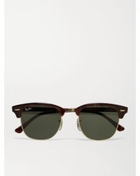 Ray-Ban - Ebony Clubmaster Sunglasses With Green Lenses Rb3016 49 - Lyst