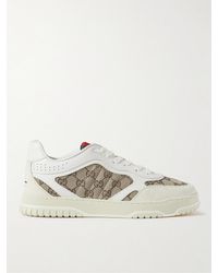 Gucci - Re-web Suede And Webbing-trimmed Canvas And Leather Sneakers - Lyst
