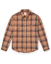 Visvim - Frontier Checked Wool And Linen-blend Flannel Shirt - Lyst