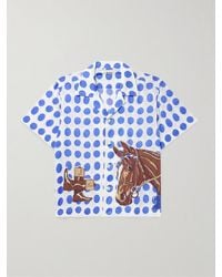 Bode - Jockey Dot Camp-collar Printed Cotton-voile Shirt - Lyst
