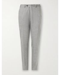 Canali - Tapered Linen And Wool-Blend Suit Trousers - Lyst