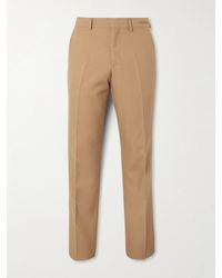 Burberry - Pantaloni slim-fit in twill di misto lana e seta Clarence - Lyst