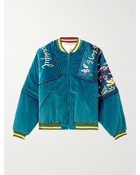 Kapital - Embroidered Padded Cotton-velvet And Satin Bomber Jacket - Lyst