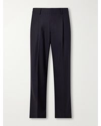 NN07 - Kay 10037 Wide-Leg Pleated Pinstriped Woven Trousers - Lyst