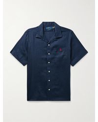 Polo Ralph Lauren - Clady Convertible-collar Logo-embroidered Linen Shirt - Lyst