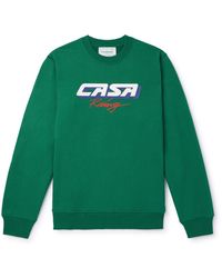 Casablanca - Casa Racing 3d Logo-appliquéd Organic Cotton-jersey Sweatshirt - Lyst