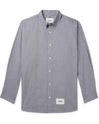WTAPS - Button-down Collar Logo-print Prince Of Wales Checked Cotton Shirt - Lyst