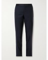 Canali - Slim-fit Satin-trimmed Wool Tuxedo Trousers - Lyst
