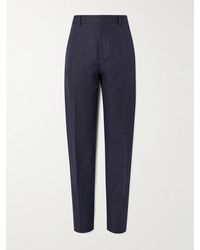 Loro Piana - Cedric Tapered Cotton And Linen-Blend Canvas Trousers - Lyst