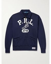 Polo Ralph Lauren - Sweatshirt aus Jersey aus einer Baumwollmischung mit kurzem Reißverschluss und Logoprint - Lyst