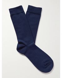 Sunspel Stretch Cotton-blend Socks - Blue