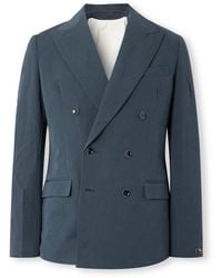 A Kind Of Guise - Double-Breasted Cotton And Linen-Blend Seersucker Blazer - Lyst
