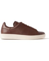 Tom Ford - Warwick Perforated Full-Grain Leather Sneakers - Lyst
