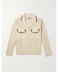 Kartik Research - Camp-collar Embellished Embroidered Cotton Shirt - Lyst