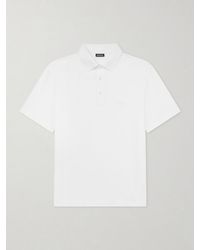 ZEGNA - Knitted Cotton-piqué Polo Shirt - Lyst
