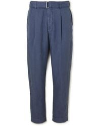 Officine Generale - Hugo Tapered Garment-dyed Lyocell-blend Suit Trousers - Lyst