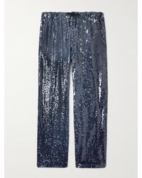 Dries Van Noten - Wide-Leg Sequinned Crepe Drawstring Trousers - Lyst