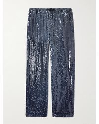 Dries Van Noten - Weit geschnittene Hose aus Crêpe mit Pailletten und Kordelzugbund - Lyst