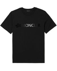 Moncler - Logo-flocked Cotton-jersey T-shirt - Lyst
