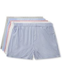 Hamilton and Hare Five-pack Cotton Boxer Shorts - Blue