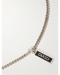 Gucci - Sterling Silver and Enamel Pendant Necklace - Lyst