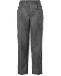 mfpen - Formal Straight-leg Pleated Pinstriped Wool Suit Trousers - Lyst