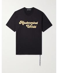 MASTERMIND WORLD - T-shirt in jersey di cotone con logo e glitter - Lyst