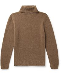 Canali - Slim-fit Wool-blend Bouclé Rollneck Sweater - Lyst