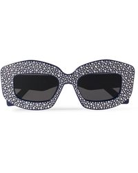 Loewe - D-frame Crystal-embellished Acetate Sunglasses - Lyst