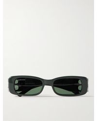 Balenciaga - Dynasty Sonnenbrille mit rechteckigem Rahmen aus Azetat mit silberfarbenen Details - Lyst