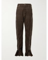 Rick Owens - Bolan Banana Slim-fit Flared Zip-embellished Cotton-corduroy Trousers - Lyst